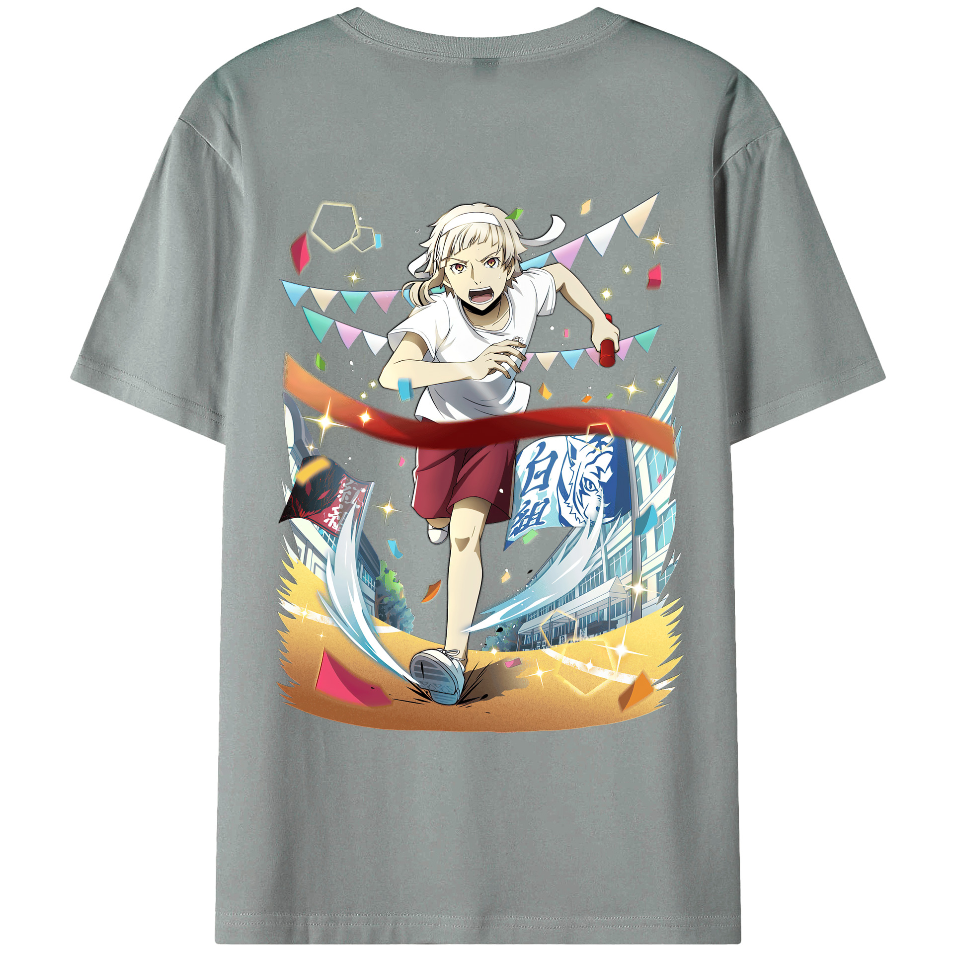 （画像用） 文豪ストレイドッグス Bungo Stray Dogs 綿100％ メンズ半袖Tシャツ（バックプリント） 通気性